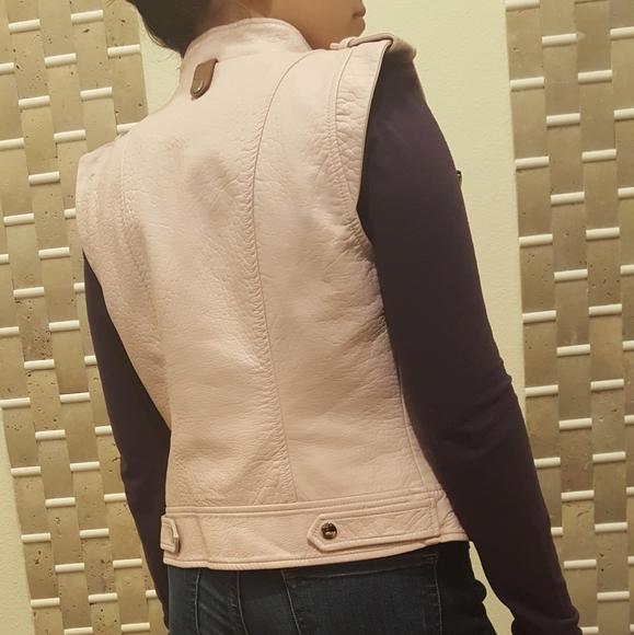 COLORI Rose Pink Leather Vest for Women Size P/S - Picture 7 of 9